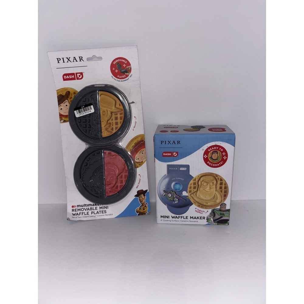 Disney Pixar Dash BUZZ LIGHTYEAR Mini Waffle Maker, 4" Woody & Jessie Plates